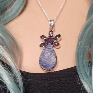 Kyanite amythist 925 stamped necklace